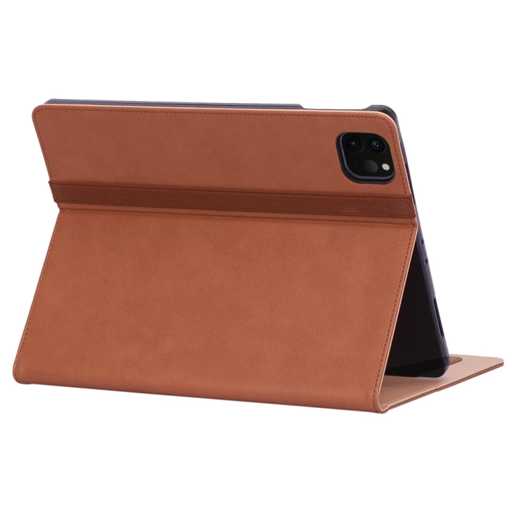 For iPad Pro 12.9 (2020) Retro Texture PU + TPU Horizontal Flip Leather Tablet Case with Holder & Card Slots & Hand Strap