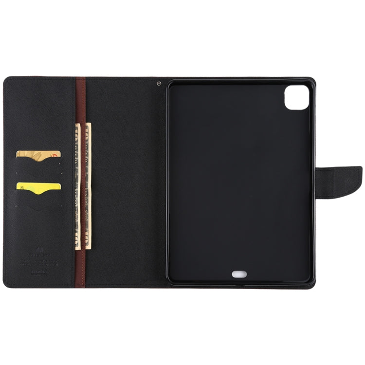 For iPad Pro 12.9 2020 GOOSPERY FANCY DIARY Cross Texture Leather Tablet Case with Holder & Card slots & Wallet