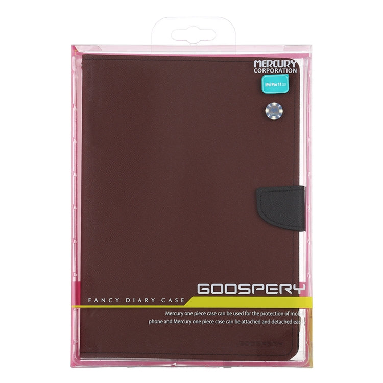 For iPad Pro 12.9 2020 GOOSPERY FANCY DIARY Cross Texture Leather Tablet Case with Holder & Card slots & Wallet