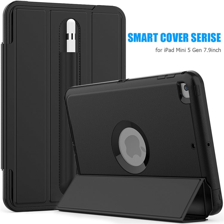 Magnetic Horizontal Flip Protective Case for iPad Mini 2019 / Mini 4, with Three-folding Holder & Sleep / Wake-up Function & Pen Slots