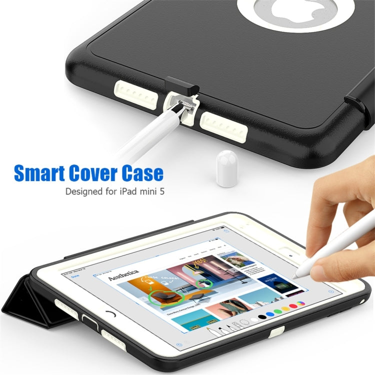Magnetic Horizontal Flip Protective Case for iPad Mini 2019 / Mini 4, with Three-folding Holder & Sleep / Wake-up Function & Pen Slots