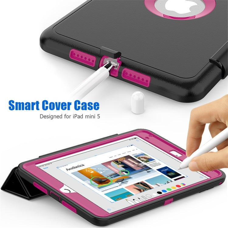 Magnetic Horizontal Flip Protective Case for iPad Mini 2019 / Mini 4, with Three-folding Holder & Sleep / Wake-up Function & Pen Slots
