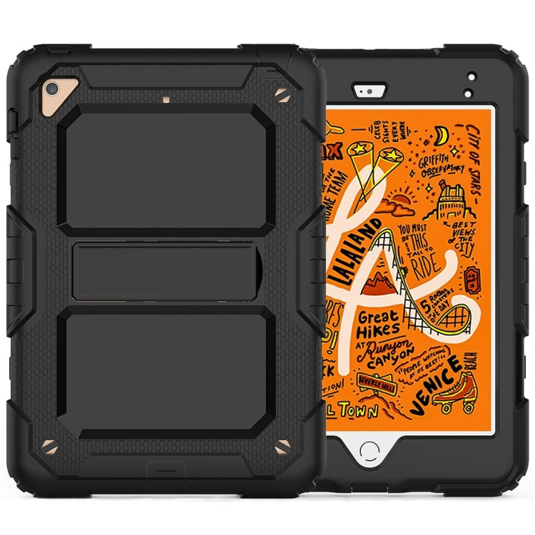 Shockproof PC + Silica Gel Protective Case for iPad Mini 2019 / Mini 4, with Holder & Shoulder Strap