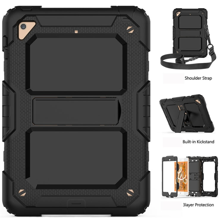 Shockproof PC + Silica Gel Protective Case for iPad Mini 2019 / Mini 4, with Holder & Shoulder Strap