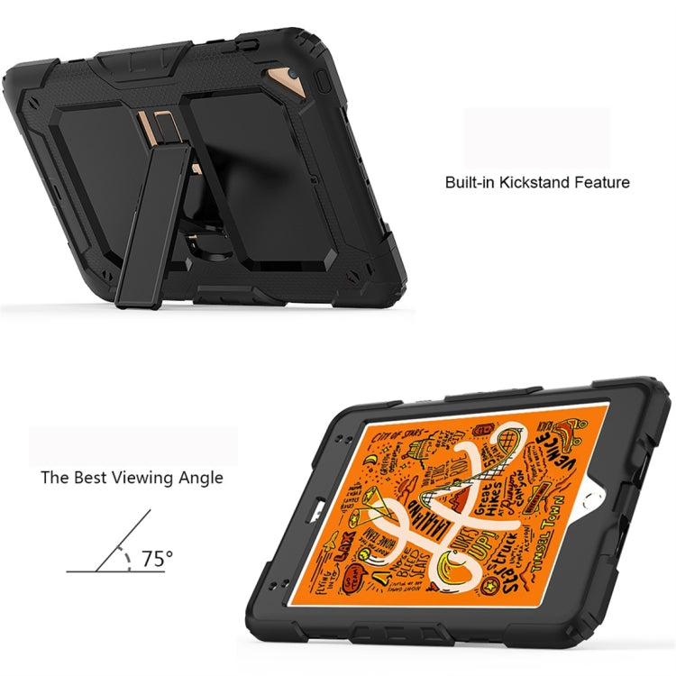 Shockproof PC + Silica Gel Protective Case for iPad Mini 2019 / Mini 4, with Holder & Shoulder Strap