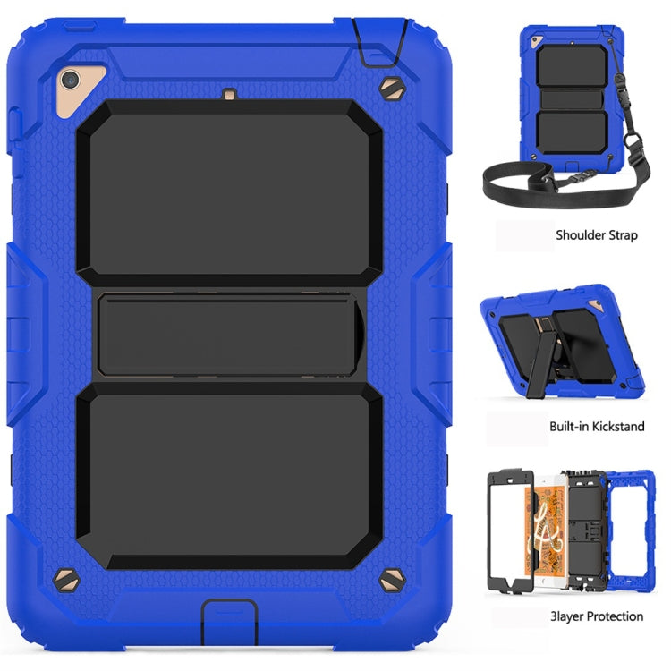 Shockproof PC + Silica Gel Protective Case for iPad Mini 2019 / Mini 4, with Holder & Shoulder Strap