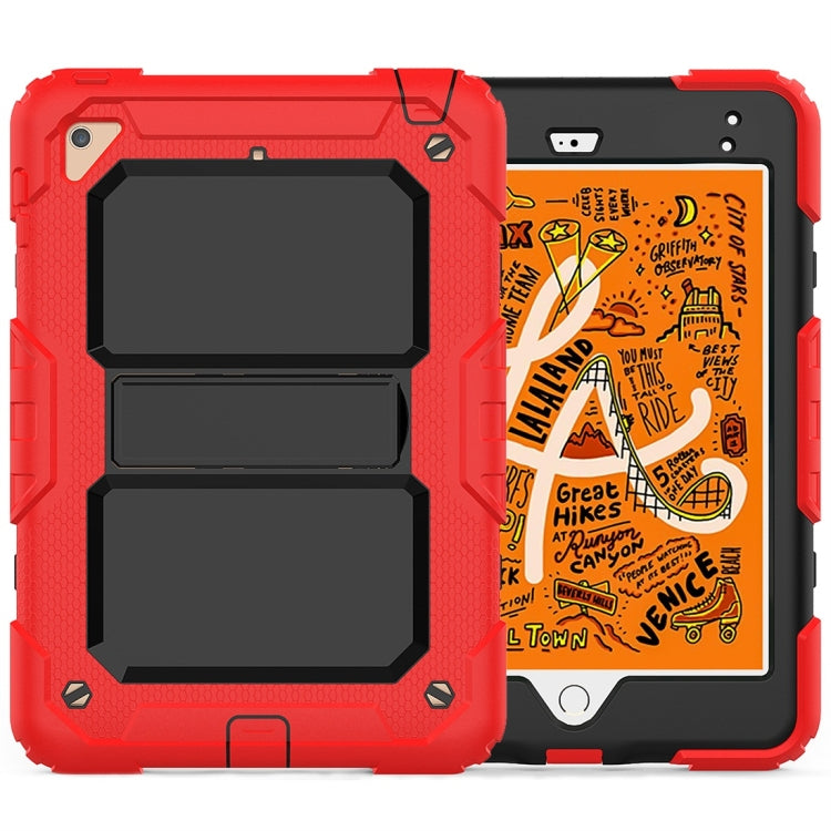 Shockproof PC + Silica Gel Protective Case for iPad Mini 2019 / Mini 4, with Holder & Shoulder Strap