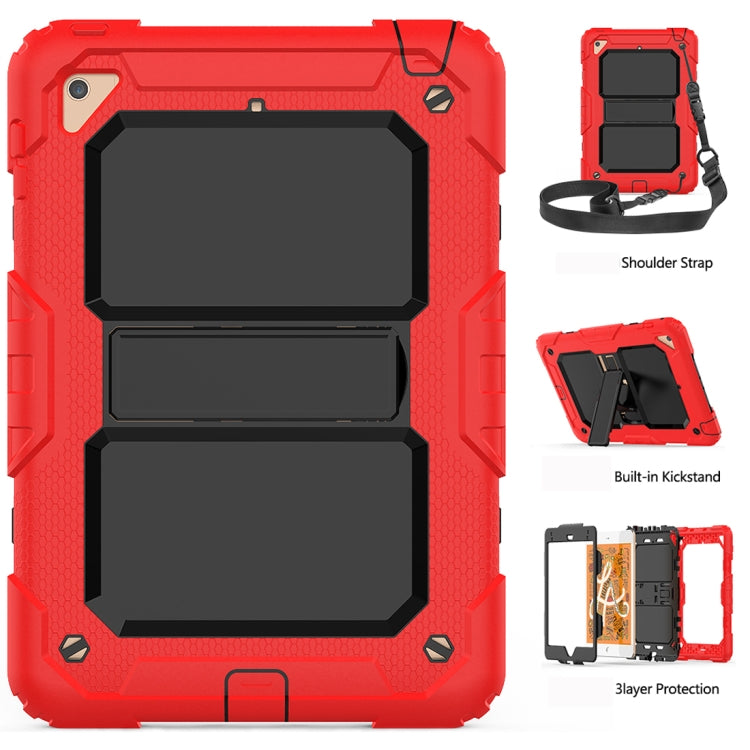 Shockproof PC + Silica Gel Protective Case for iPad Mini 2019 / Mini 4, with Holder & Shoulder Strap