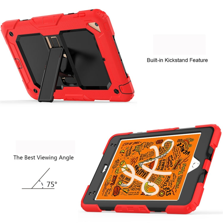 Shockproof PC + Silica Gel Protective Case for iPad Mini 2019 / Mini 4, with Holder & Shoulder Strap