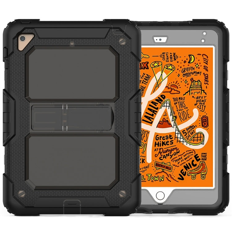 Shockproof Transparent PC + Silica Gel Protective Case for iPad Mini 2019 / Mini 4, with Holder & Shoulder Strap