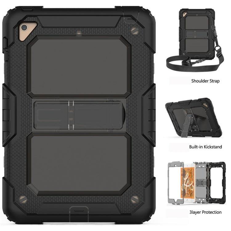 Shockproof Transparent PC + Silica Gel Protective Case for iPad Mini 2019 / Mini 4, with Holder & Shoulder Strap