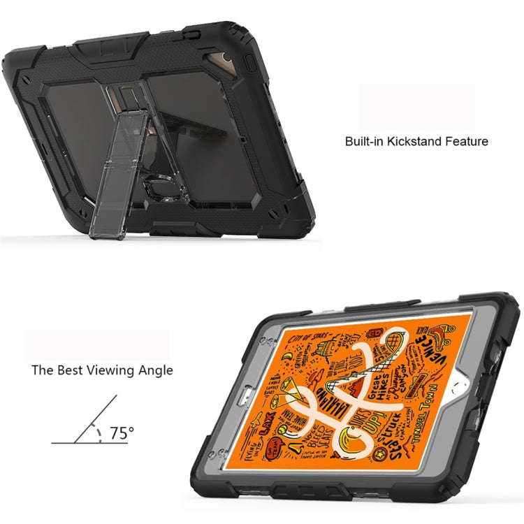 Shockproof Transparent PC + Silica Gel Protective Case for iPad Mini 2019 / Mini 4, with Holder & Shoulder Strap