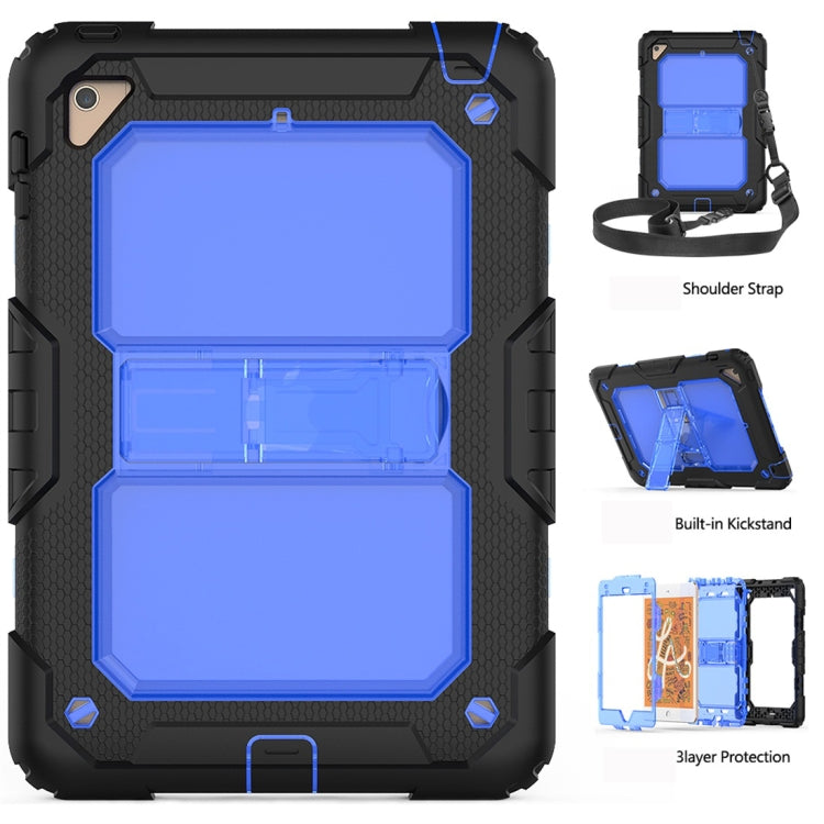 Shockproof Transparent PC + Silica Gel Protective Case for iPad Mini 2019 / Mini 4, with Holder & Shoulder Strap