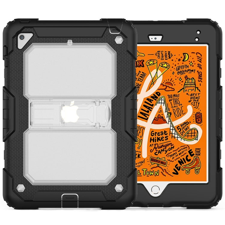 Shockproof Transparent PC + Silica Gel Protective Case for iPad Mini 2019 / Mini 4, with Holder & Shoulder Strap