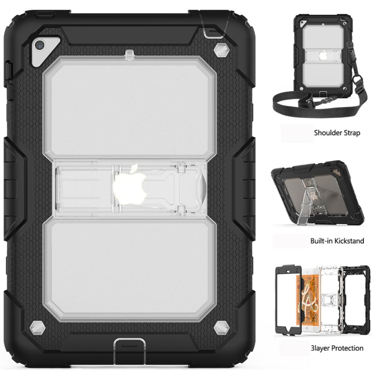 Shockproof Transparent PC + Silica Gel Protective Case for iPad Mini 2019 / Mini 4, with Holder & Shoulder Strap