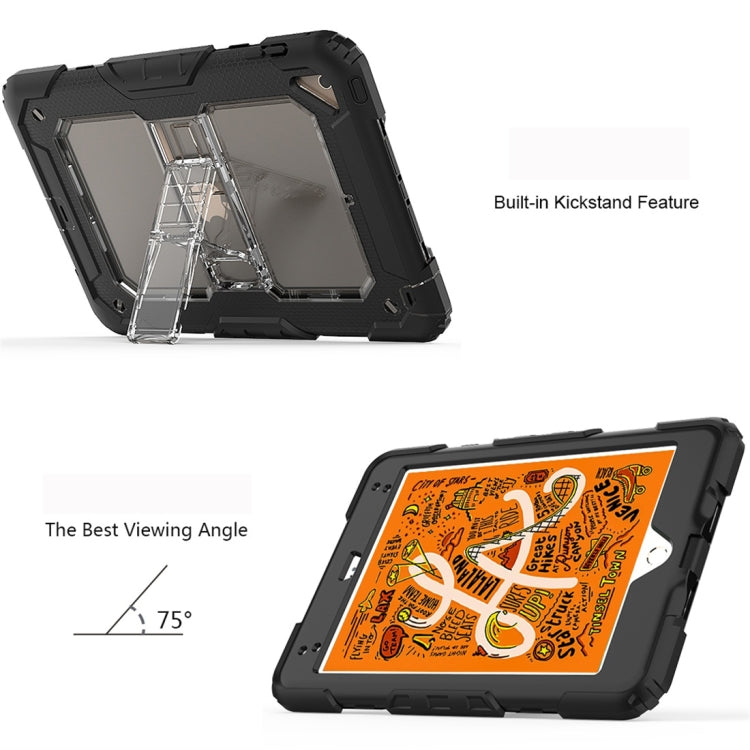 Shockproof Transparent PC + Silica Gel Protective Case for iPad Mini 2019 / Mini 4, with Holder & Shoulder Strap