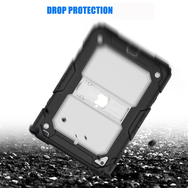 Shockproof Transparent PC + Silica Gel Protective Case for iPad Mini 2019 / Mini 4, with Holder & Shoulder Strap