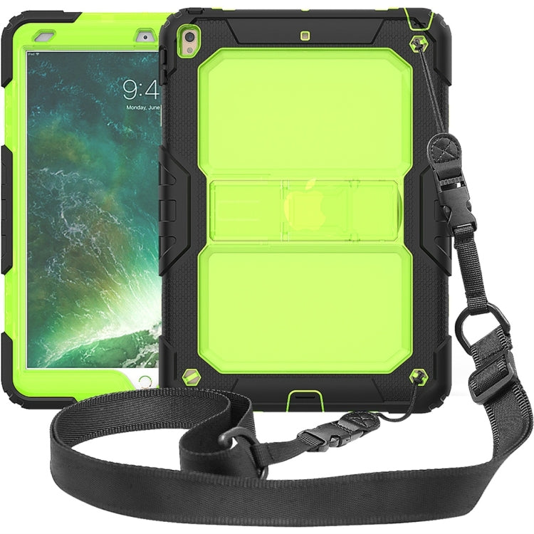 Shockproof Transparent PC + Silica Gel Protective Case for iPad Air (2019), with Holder & Shoulder Strap