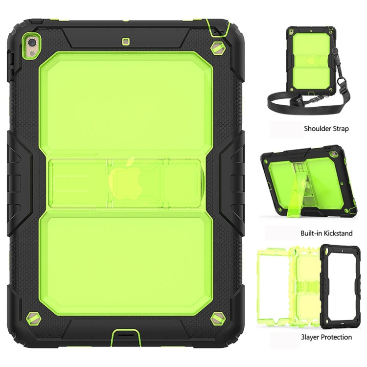 Shockproof Transparent PC + Silica Gel Protective Case for iPad Air (2019), with Holder & Shoulder Strap