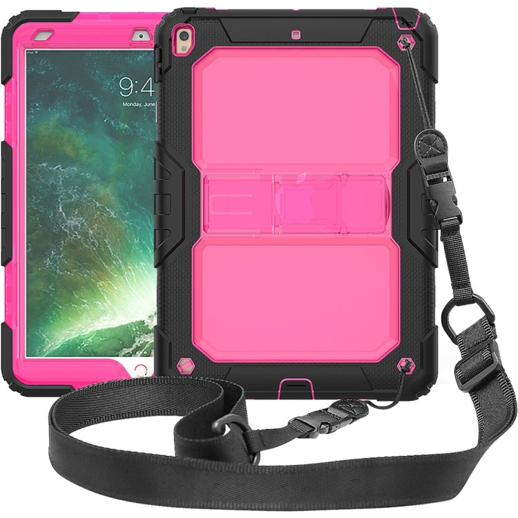 Shockproof Transparent PC + Silica Gel Protective Case for iPad Air (2019), with Holder & Shoulder Strap