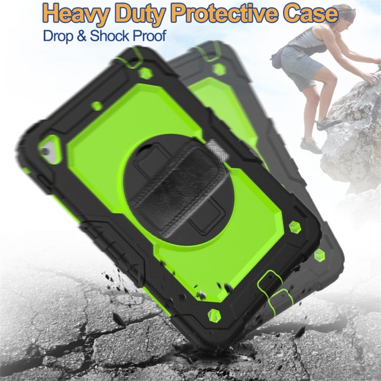 Shockproof Black Silica Gel + Colorful PC Protective Case for iPad Mini 2019 / Mini 4, with Holder & Shoulder Strap & Hand Strap & Pen Slot