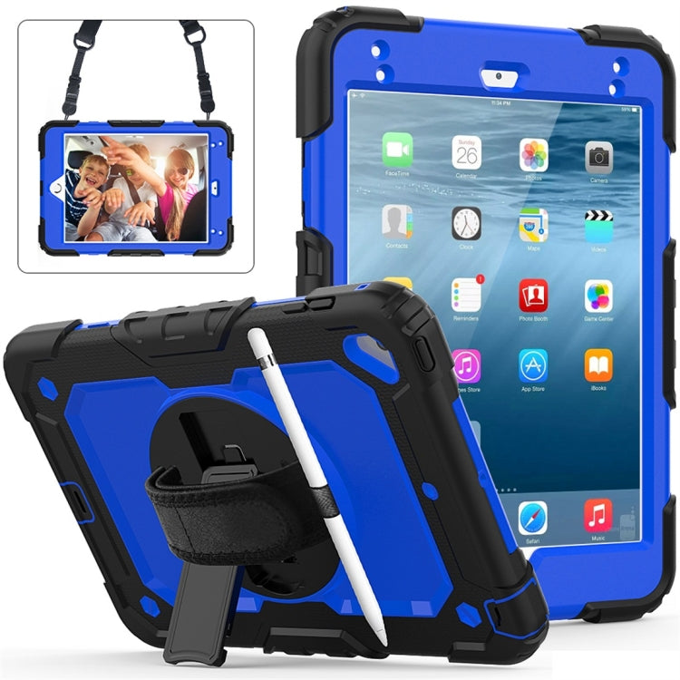 Shockproof Black Silica Gel + Colorful PC Protective Case for iPad Mini 2019 / Mini 4, with Holder & Shoulder Strap & Hand Strap & Pen Slot