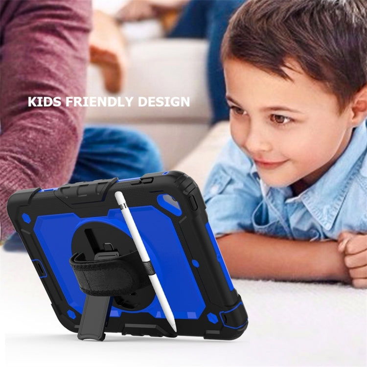 Shockproof Black Silica Gel + Colorful PC Protective Case for iPad Mini 2019 / Mini 4, with Holder & Shoulder Strap & Hand Strap & Pen Slot