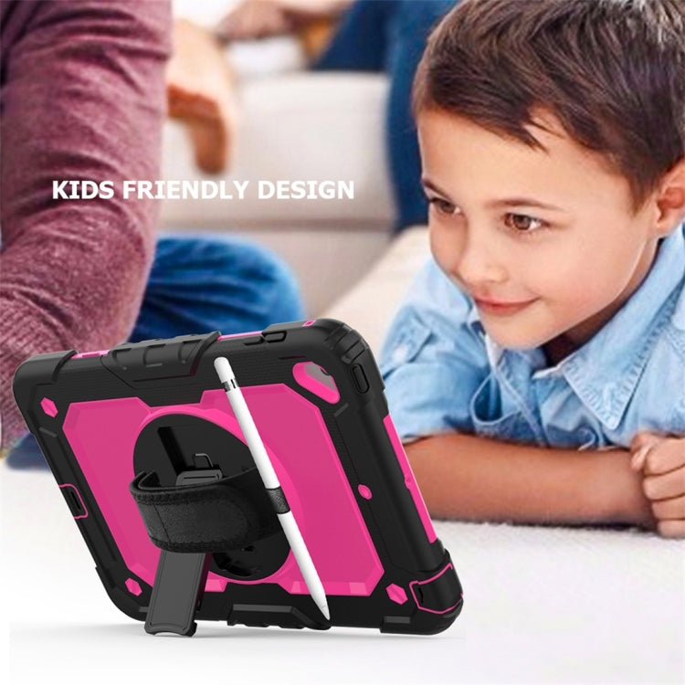 Shockproof Black Silica Gel + Colorful PC Protective Case for iPad Mini 2019 / Mini 4, with Holder & Shoulder Strap & Hand Strap & Pen Slot