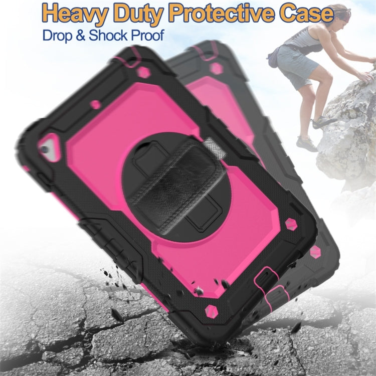 Shockproof Black Silica Gel + Colorful PC Protective Case for iPad Mini 2019 / Mini 4, with Holder & Shoulder Strap & Hand Strap & Pen Slot