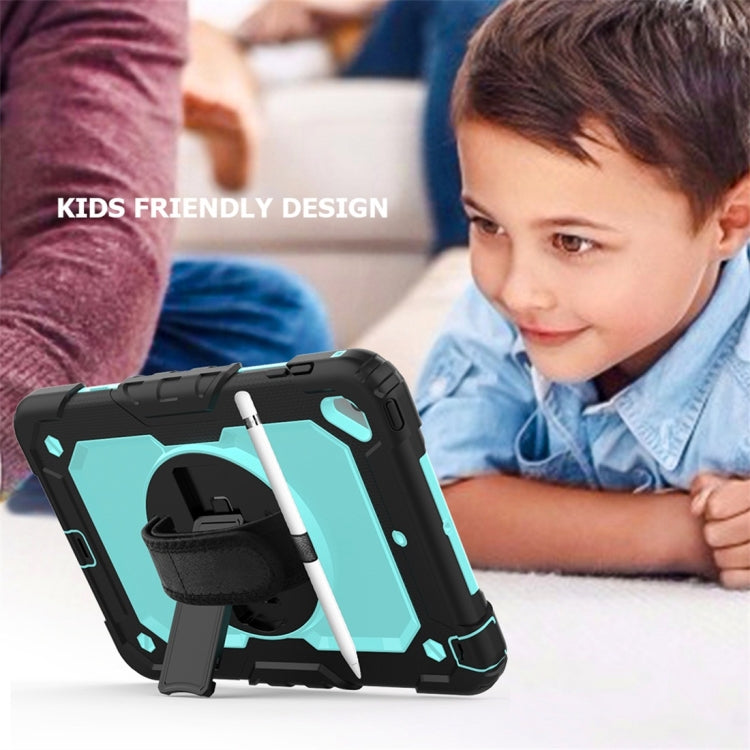 Shockproof Black Silica Gel + Colorful PC Protective Case for iPad Mini 2019 / Mini 4, with Holder & Shoulder Strap & Hand Strap & Pen Slot