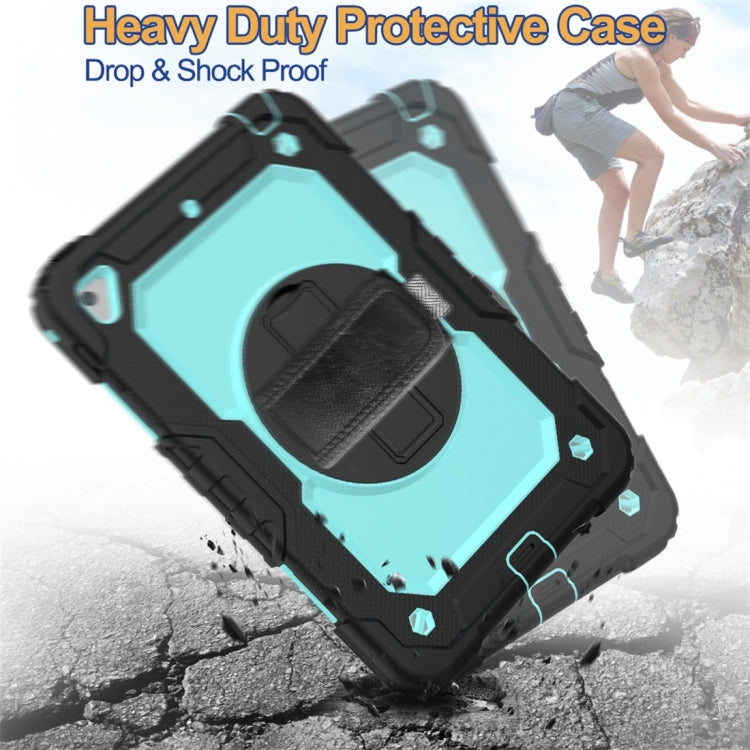 Shockproof Black Silica Gel + Colorful PC Protective Case for iPad Mini 2019 / Mini 4, with Holder & Shoulder Strap & Hand Strap & Pen Slot