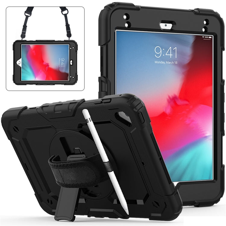 Shockproof Colorful Silica Gel + PC Protective Case for iPad Mini 2019 / Mini 4, with Holder & Shoulder Strap & Hand Strap & Pen Slot