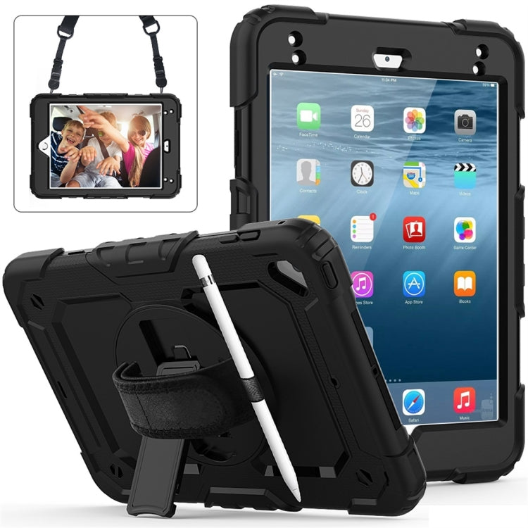 Shockproof Colorful Silica Gel + PC Protective Case for iPad Mini 2019 / Mini 4, with Holder & Shoulder Strap & Hand Strap & Pen Slot