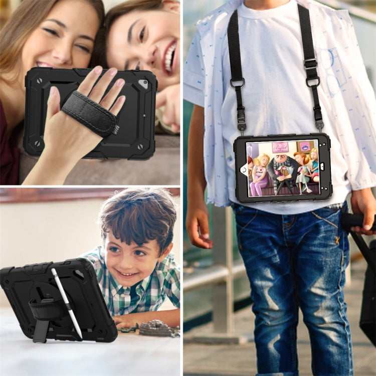 Shockproof Colorful Silica Gel + PC Protective Case for iPad Mini 2019 / Mini 4, with Holder & Shoulder Strap & Hand Strap & Pen Slot