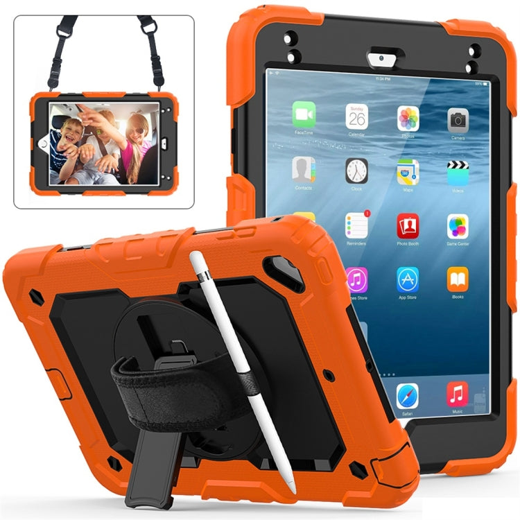 Shockproof Colorful Silica Gel + PC Protective Case for iPad Mini 2019 / Mini 4, with Holder & Shoulder Strap & Hand Strap & Pen Slot