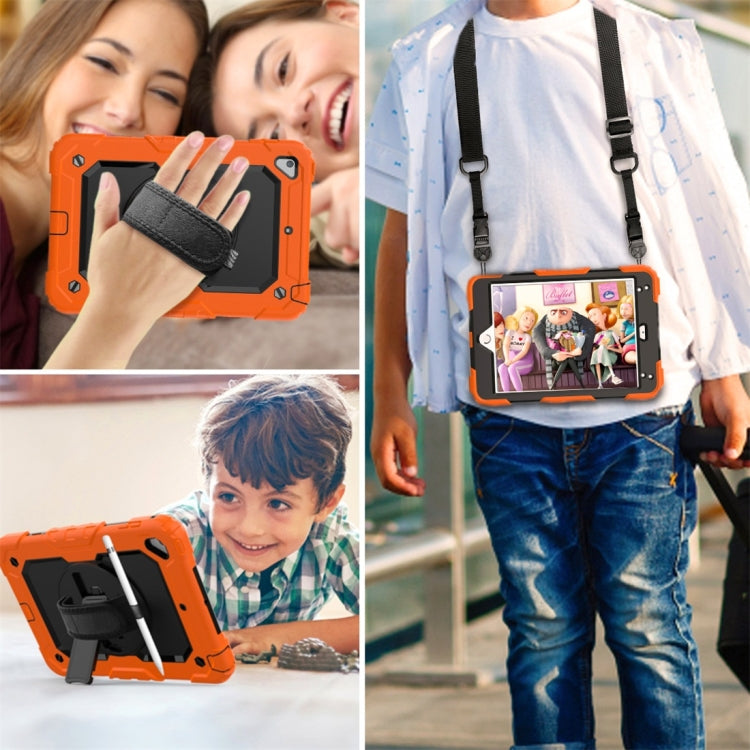 Shockproof Colorful Silica Gel + PC Protective Case for iPad Mini 2019 / Mini 4, with Holder & Shoulder Strap & Hand Strap & Pen Slot