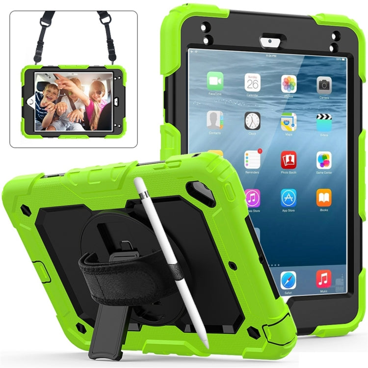 Shockproof Colorful Silica Gel + PC Protective Case for iPad Mini 2019 / Mini 4, with Holder & Shoulder Strap & Hand Strap & Pen Slot