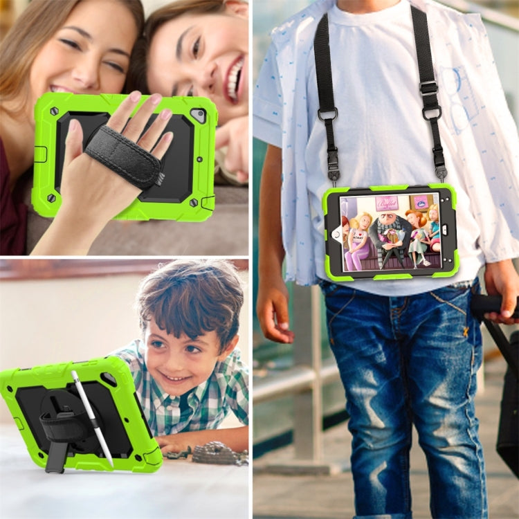Shockproof Colorful Silica Gel + PC Protective Case for iPad Mini 2019 / Mini 4, with Holder & Shoulder Strap & Hand Strap & Pen Slot
