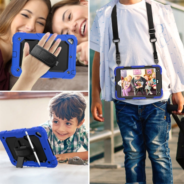 Shockproof Colorful Silica Gel + PC Protective Case for iPad Mini 2019 / Mini 4, with Holder & Shoulder Strap & Hand Strap & Pen Slot