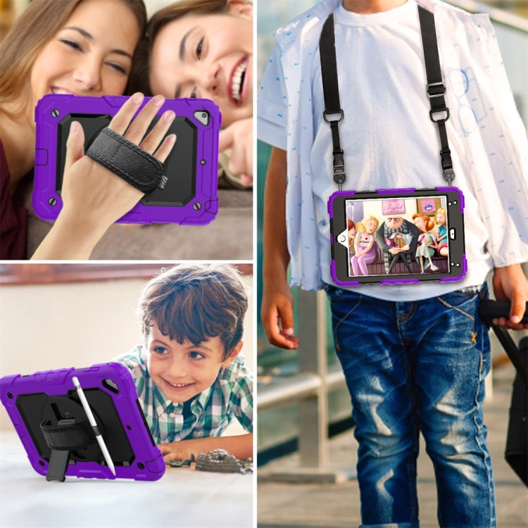 Shockproof Colorful Silica Gel + PC Protective Case for iPad Mini 2019 / Mini 4, with Holder & Shoulder Strap & Hand Strap & Pen Slot