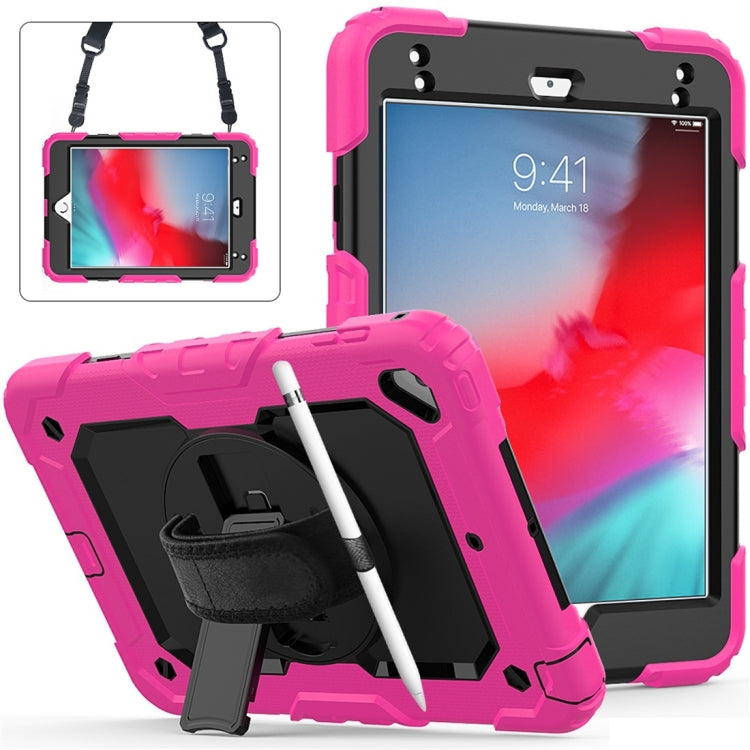 Shockproof Colorful Silica Gel + PC Protective Case for iPad Mini 2019 / Mini 4, with Holder & Shoulder Strap & Hand Strap & Pen Slot