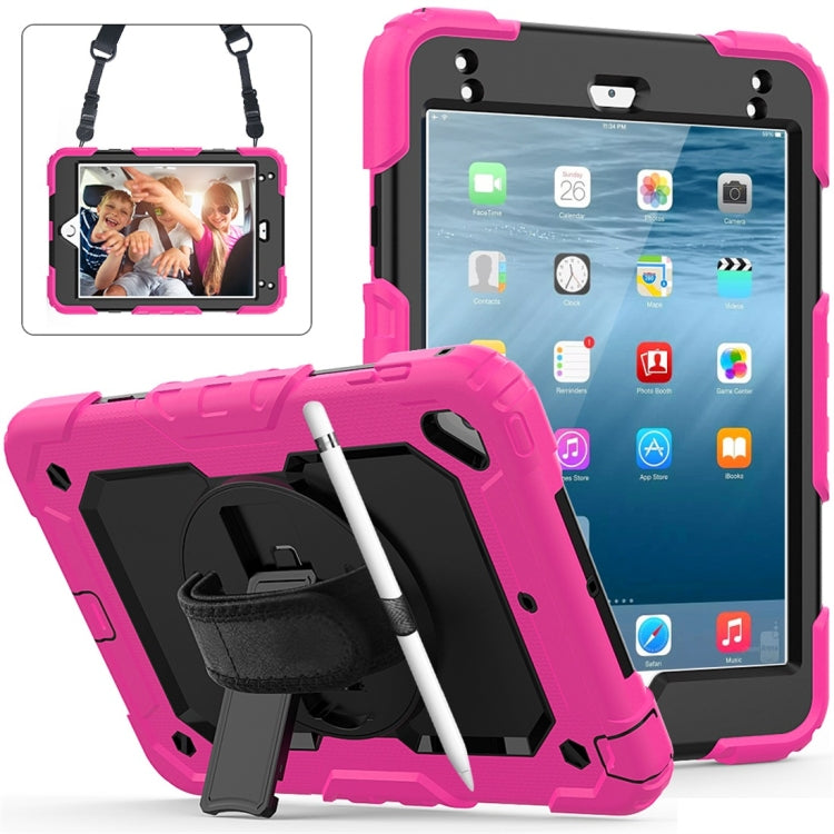 Shockproof Colorful Silica Gel + PC Protective Case for iPad Mini 2019 / Mini 4, with Holder & Shoulder Strap & Hand Strap & Pen Slot