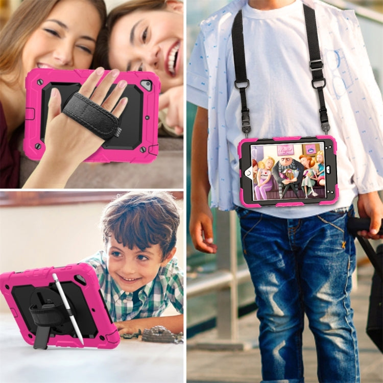 Shockproof Colorful Silica Gel + PC Protective Case for iPad Mini 2019 / Mini 4, with Holder & Shoulder Strap & Hand Strap & Pen Slot