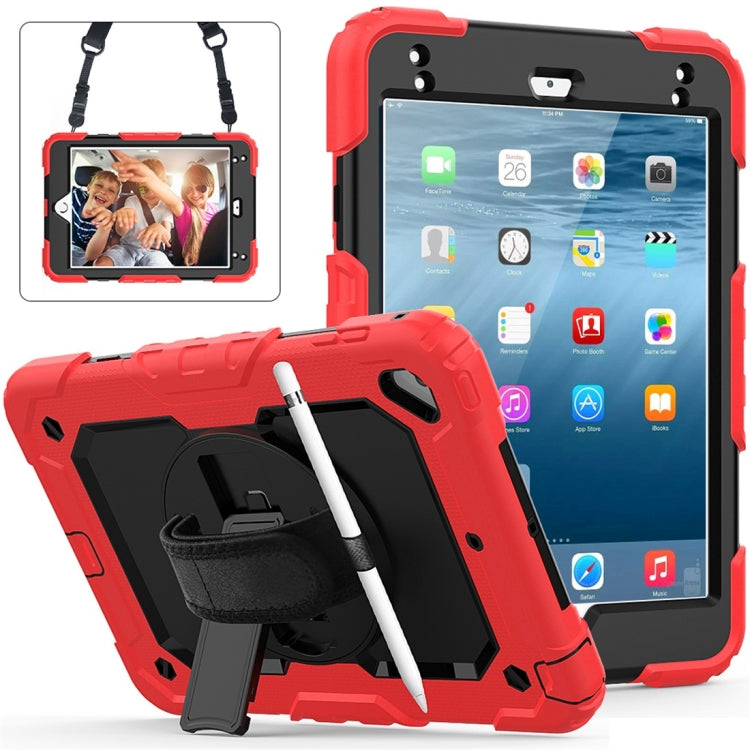 Shockproof Colorful Silica Gel + PC Protective Case for iPad Mini 2019 / Mini 4, with Holder & Shoulder Strap & Hand Strap & Pen Slot