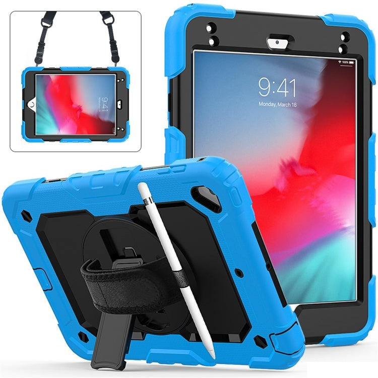 Shockproof Colorful Silica Gel + PC Protective Case for iPad Mini 2019 / Mini 4, with Holder & Shoulder Strap & Hand Strap & Pen Slot