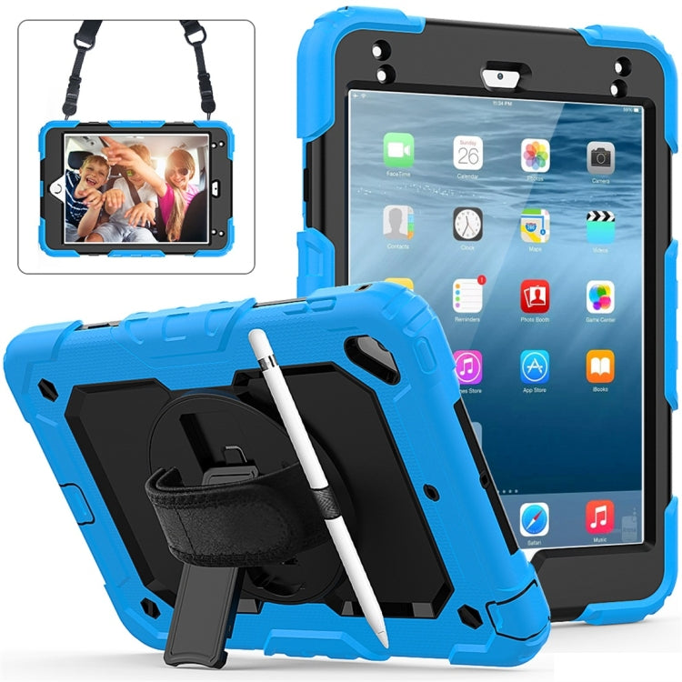 Shockproof Colorful Silica Gel + PC Protective Case for iPad Mini 2019 / Mini 4, with Holder & Shoulder Strap & Hand Strap & Pen Slot