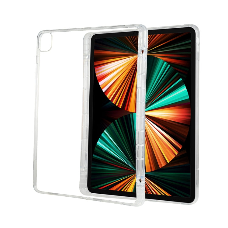 For iPad Pro 12.9 2022 / 2021 Transparent All-inclusive TPU Silicone Anti-drop Protective Tablet Case with Pen Slot