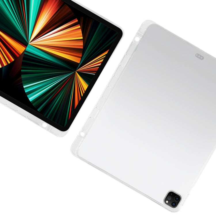 For iPad Pro 12.9 2022 / 2021 Transparent All-inclusive TPU Silicone Anti-drop Protective Tablet Case with Pen Slot
