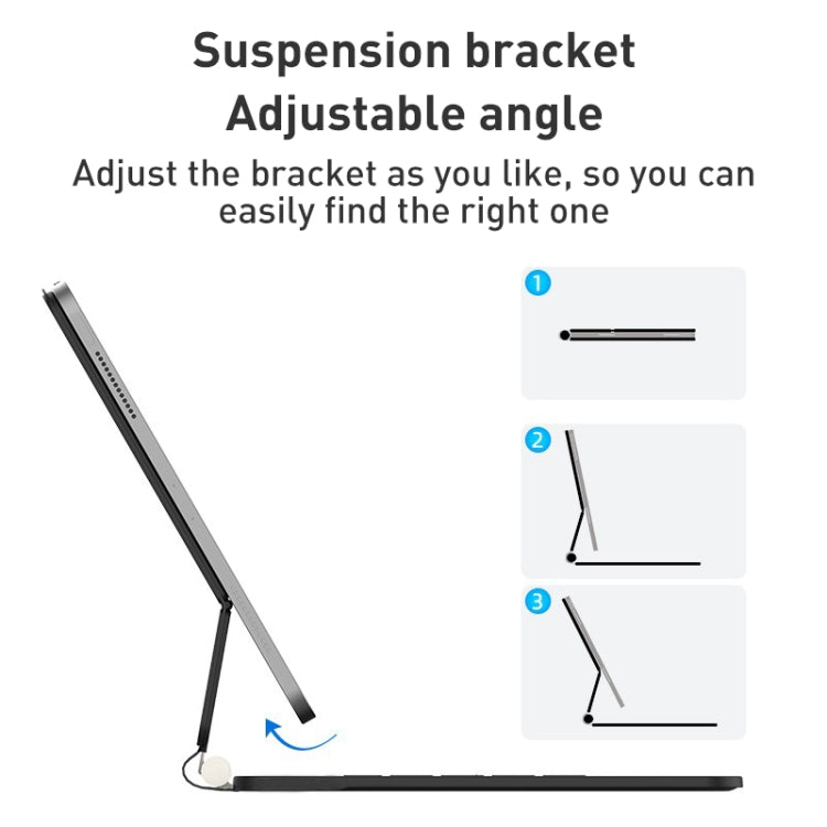 T89 Magic Suspended Bluetooth Keyboard Leather Case For iPad Pro 12.9 2022 / 2021 / 2020 / 2018(Black)