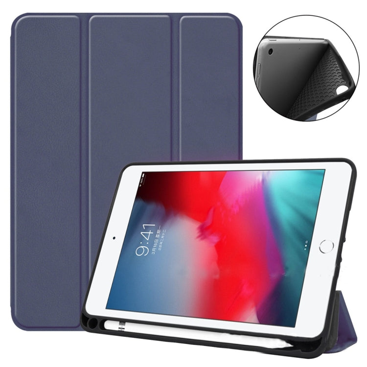 Ultrathin Shockproof Smart Horizontal Flip Leather Case for iPad Mini (2019) / iPad Mini 4, with Sleep / Wake-up Function & Three-folding Holder & Pen Slot